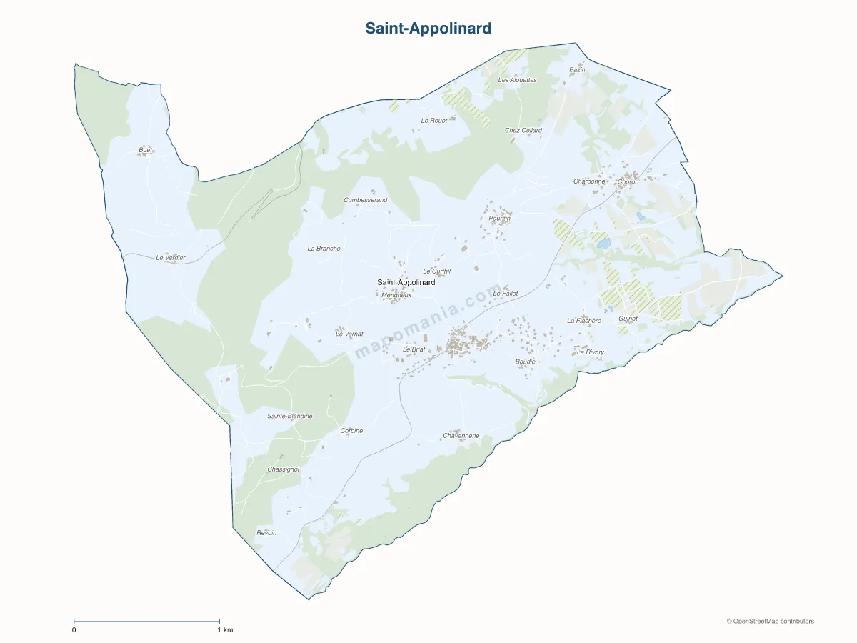 Carte de Saint-Appolinard à personnaliser