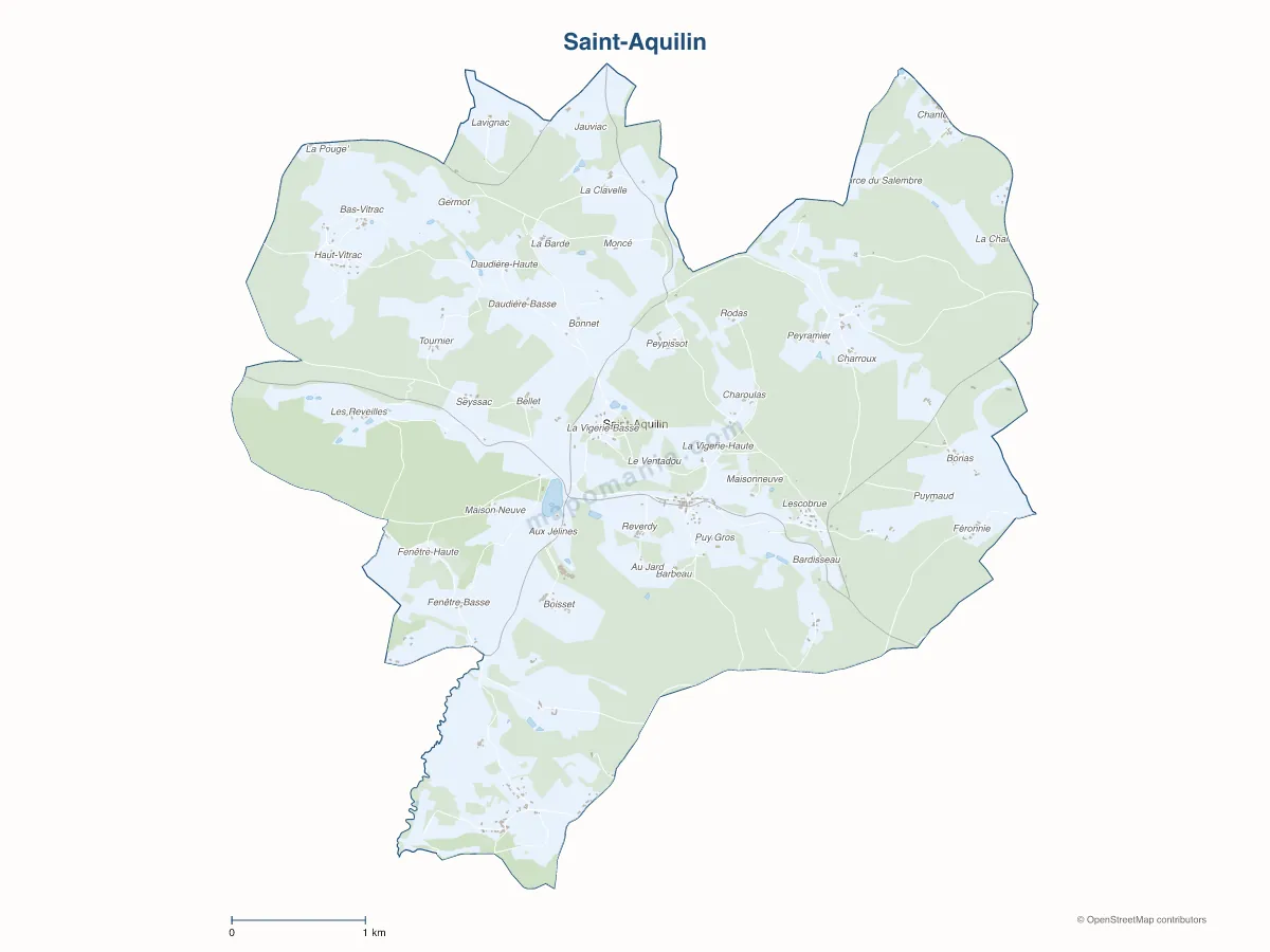 Carte de Saint-Aquilin à personnaliser