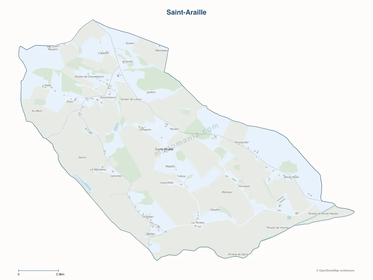 Carte de Saint-Araille à personnaliser