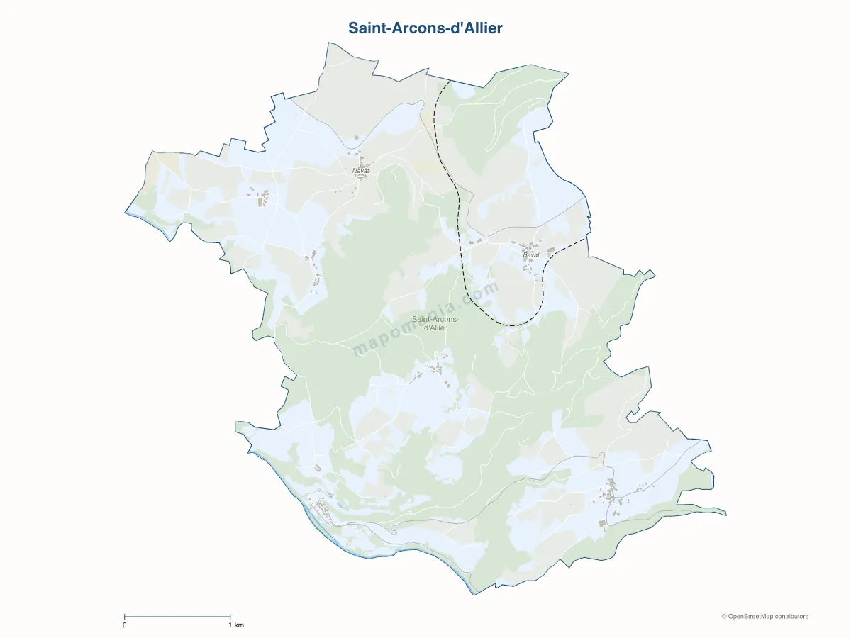 Carte de Saint-Arcons-d'Allier à personnaliser
