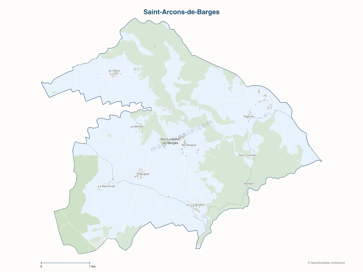 Carte de Saint-Arcons-de-Barges à personnaliser