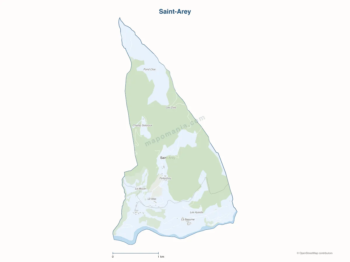 Carte de Saint-Arey à personnaliser