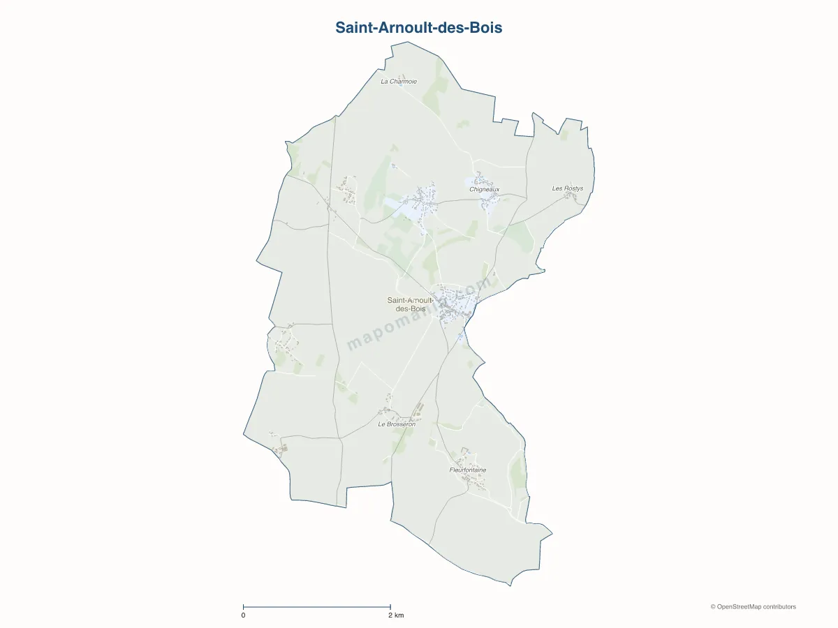 Carte de Saint-Arnoult-des-Bois à personnaliser
