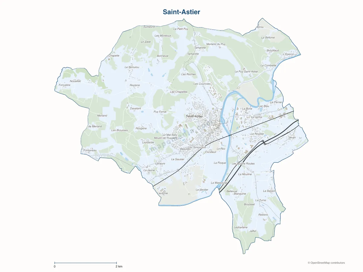 Carte de Saint-Astier à personnaliser