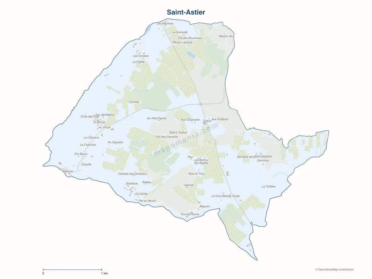 Carte de Saint-Astier à personnaliser