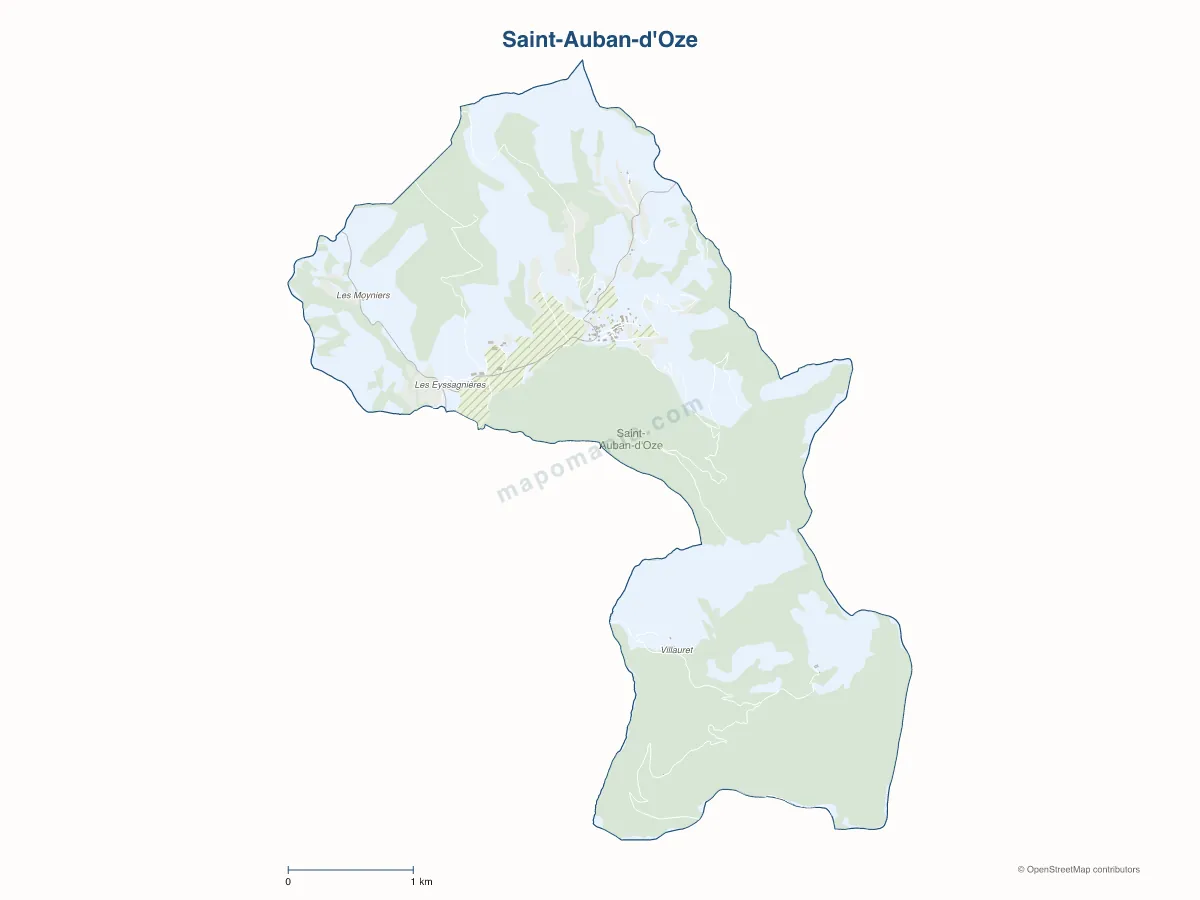 Carte de Saint-Auban-d'Oze à personnaliser