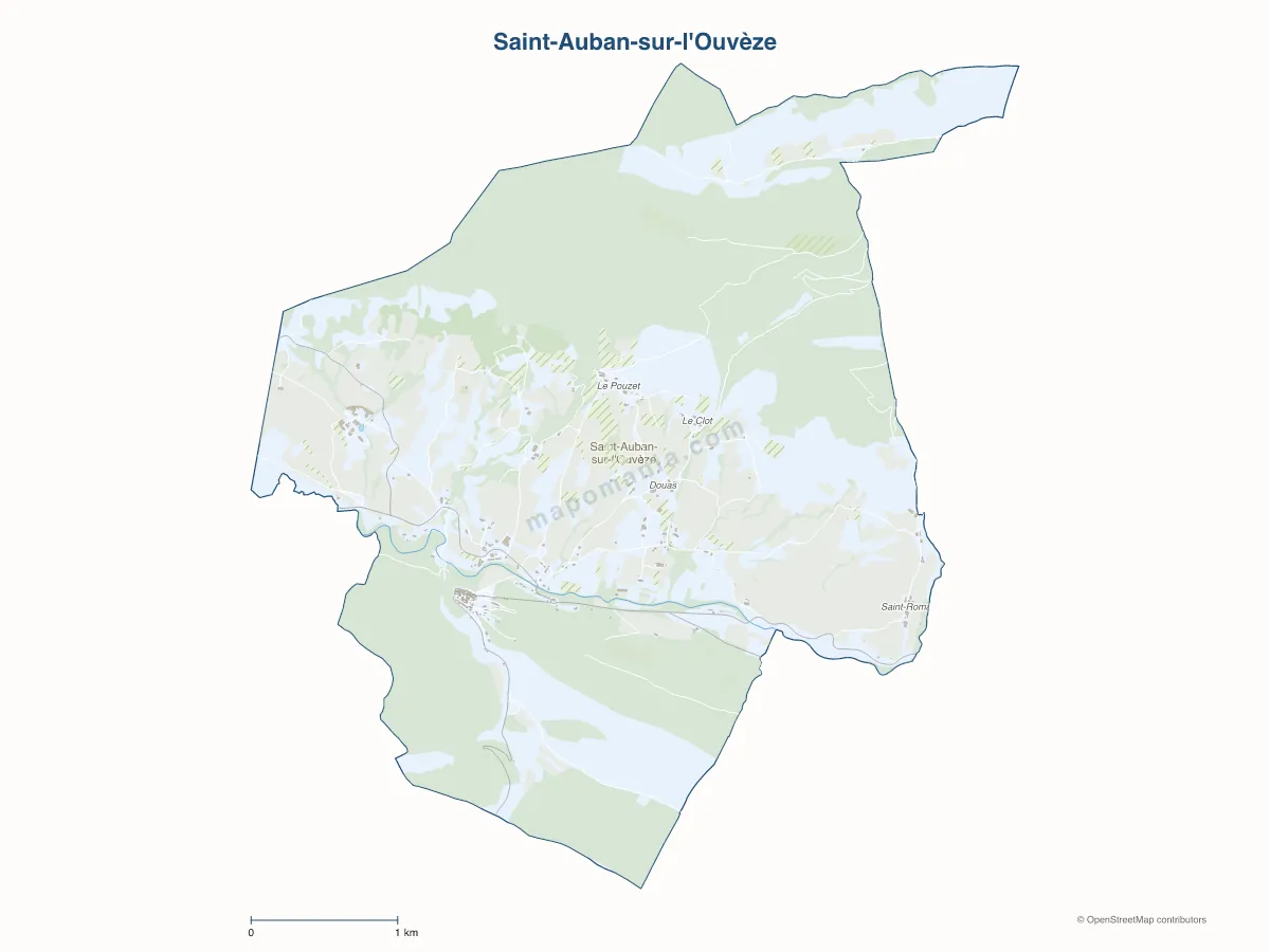 Carte de Saint-Auban-sur-l'Ouvèze à personnaliser