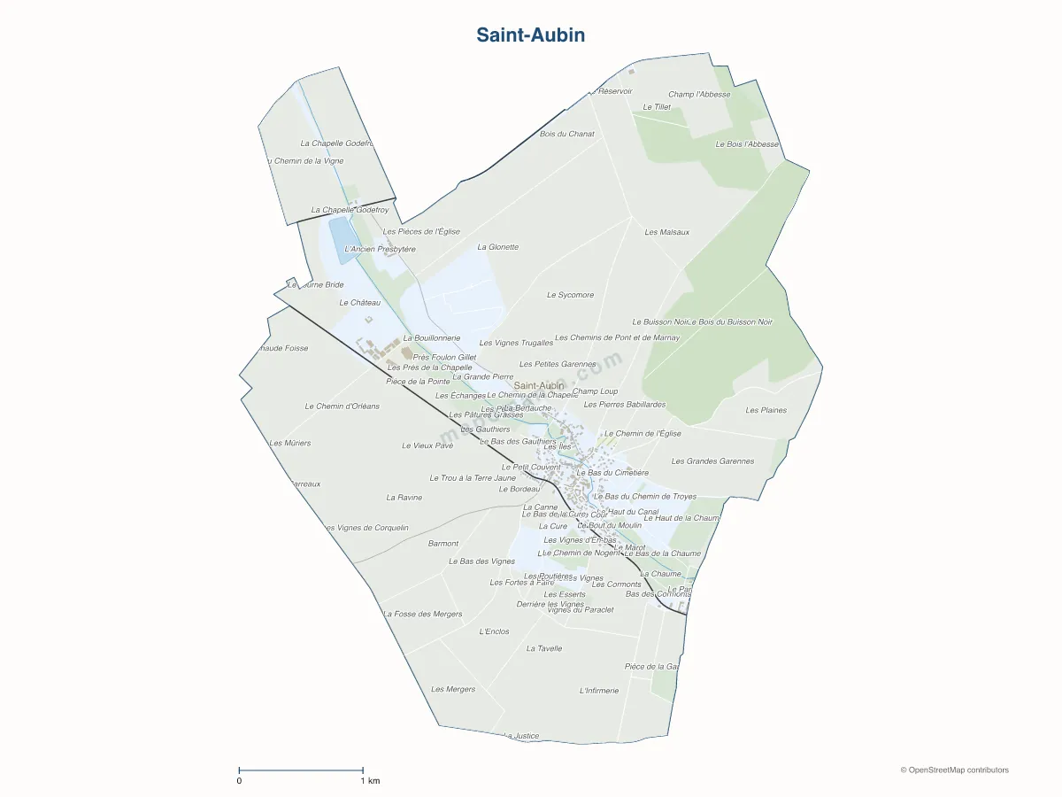 Carte de Saint-Aubin à personnaliser