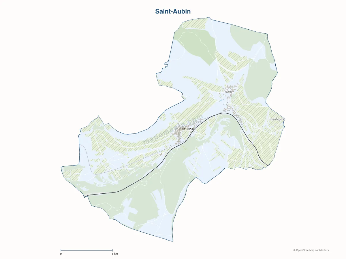 Carte de Saint-Aubin à personnaliser