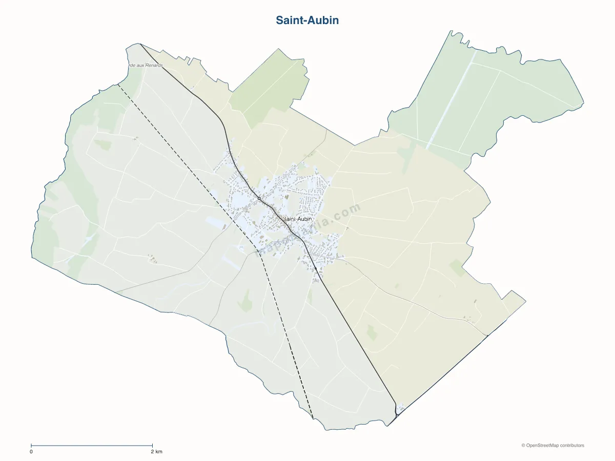 Carte de Saint-Aubin à personnaliser