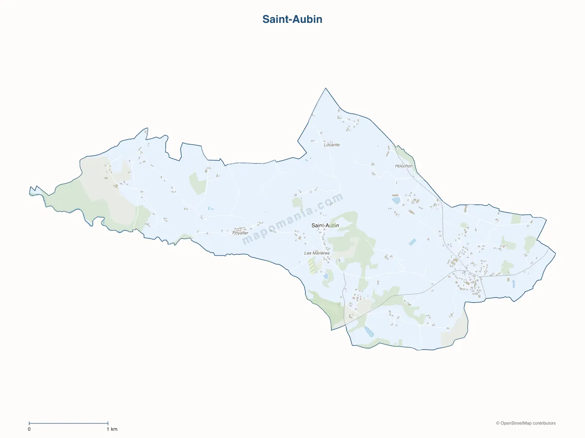 Carte de Saint-Aubin à personnaliser