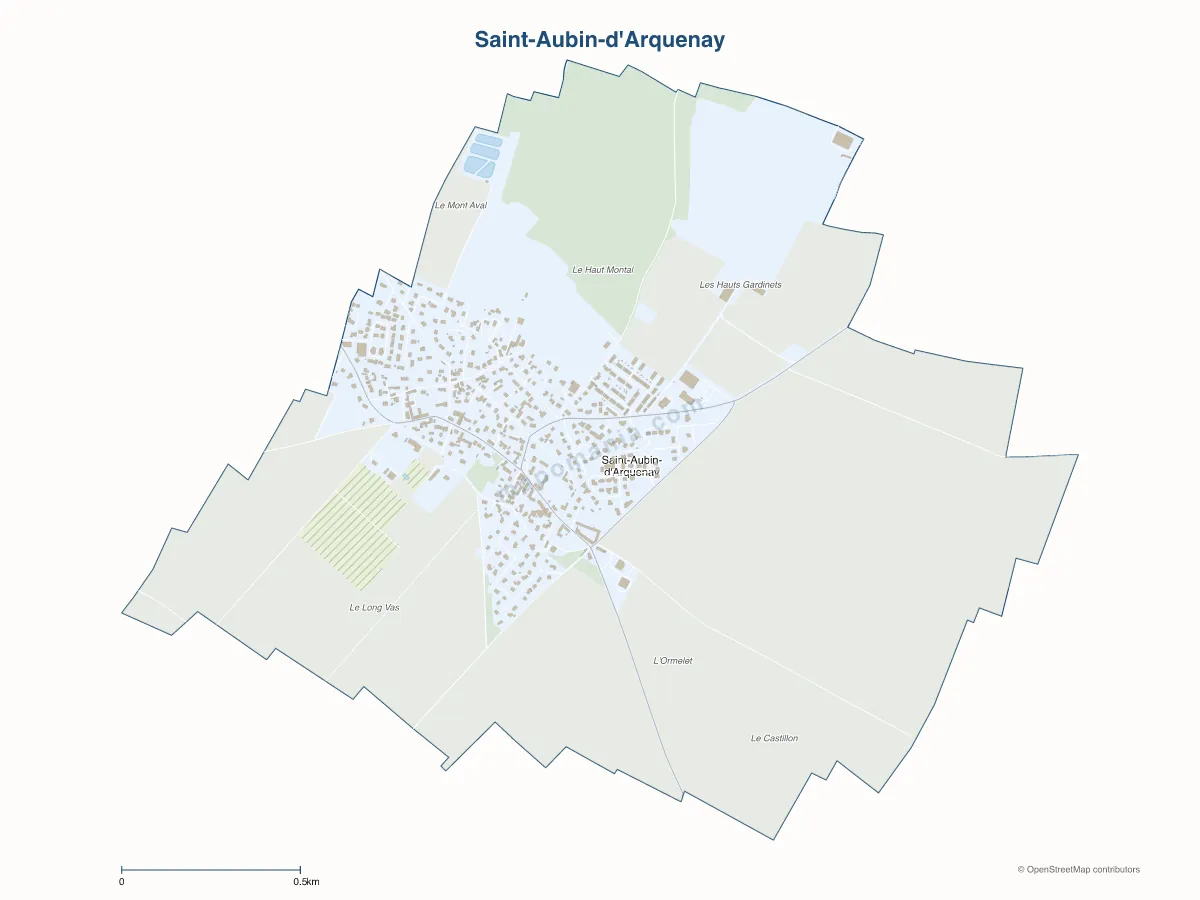 Carte de Saint-Aubin-d'Arquenay à personnaliser