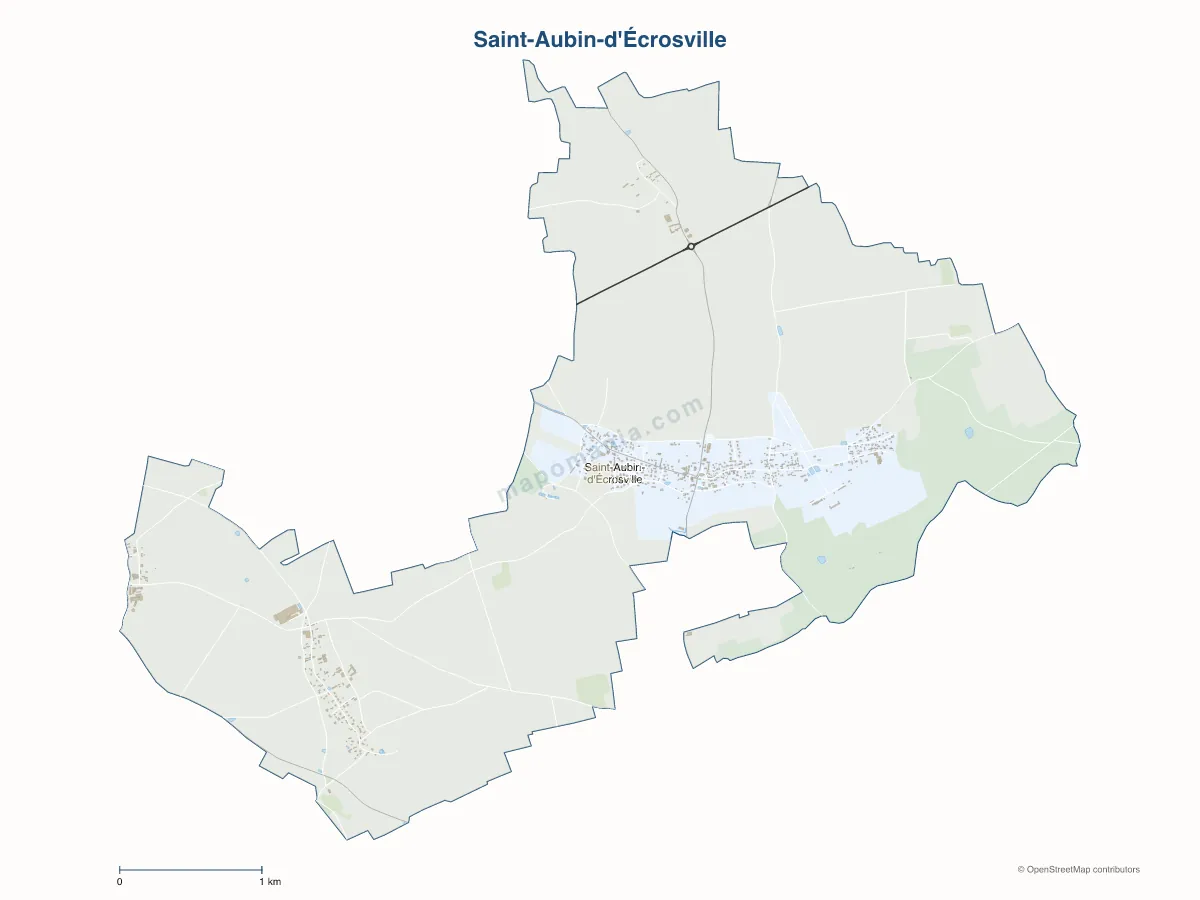 Carte de Saint-Aubin-d'Écrosville à personnaliser