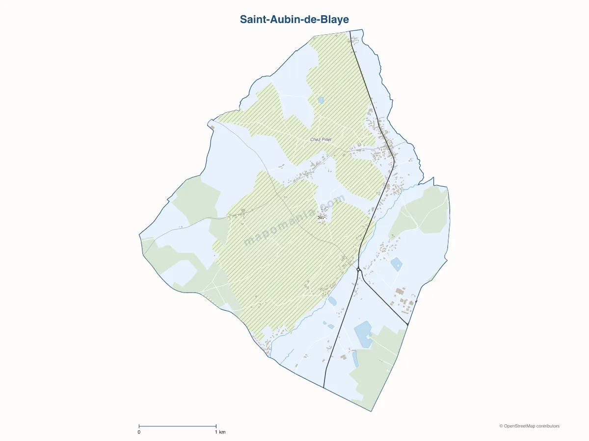 Carte de Saint-Aubin-de-Blaye à personnaliser
