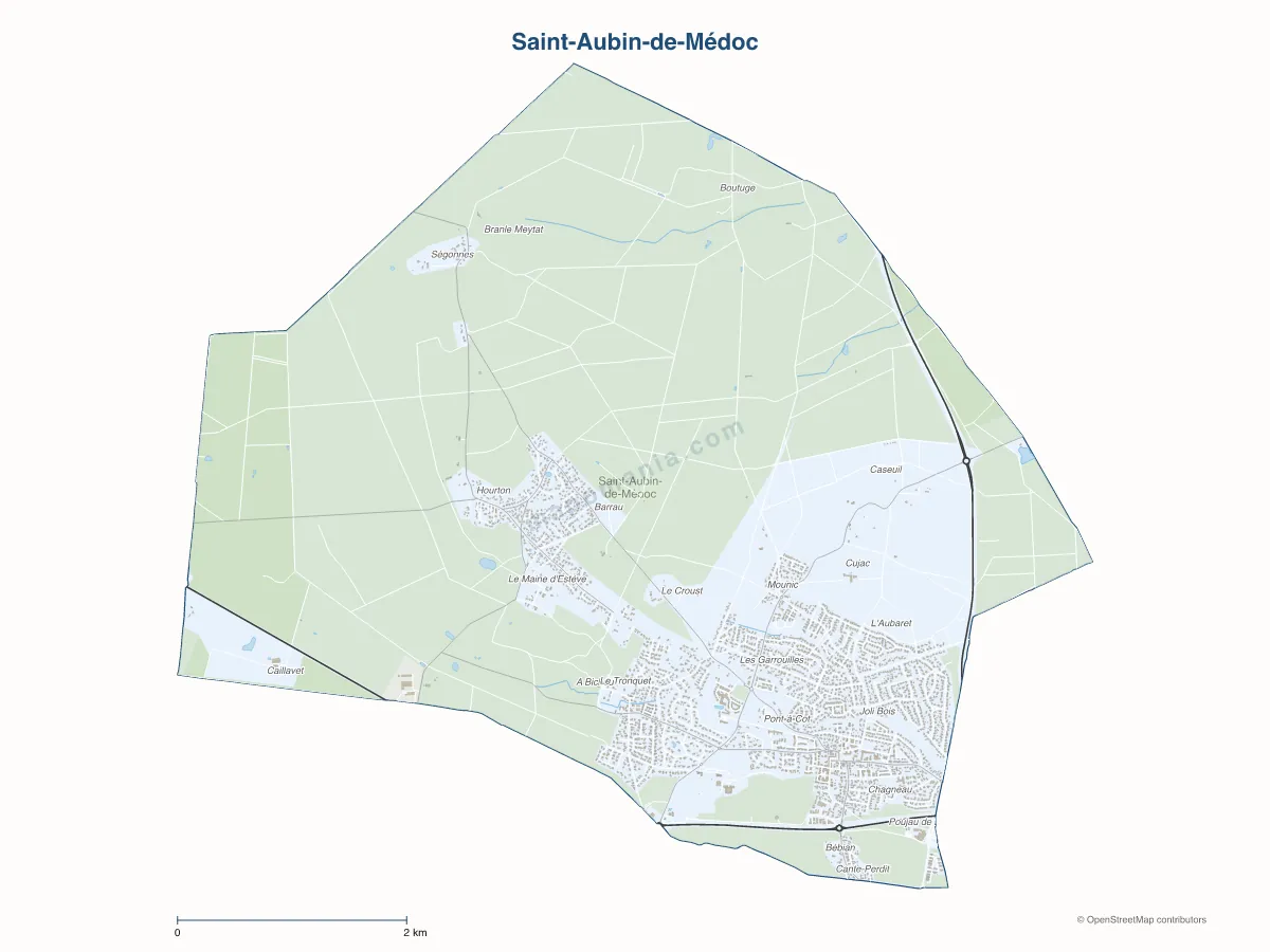 Carte de Saint-Aubin-de-Médoc à personnaliser