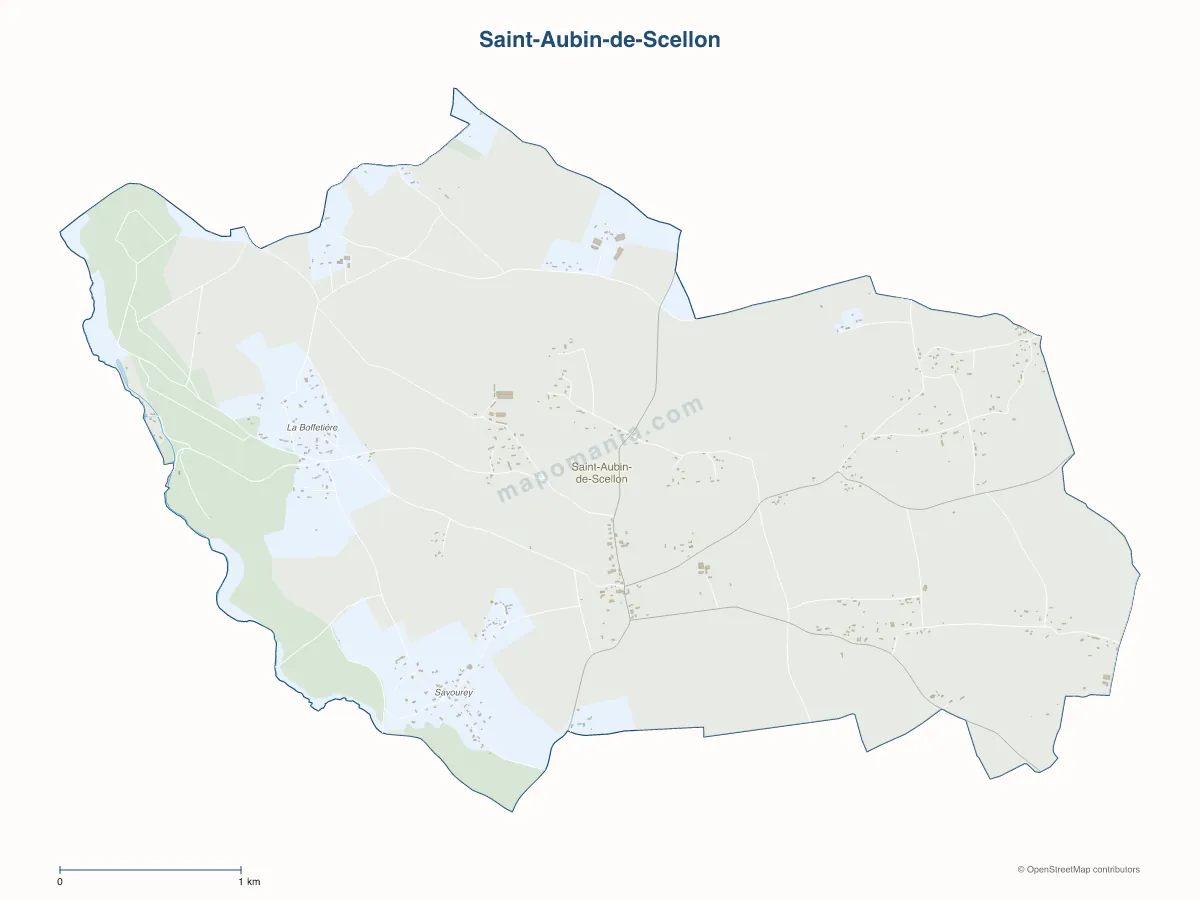 Carte de Saint-Aubin-de-Scellon à personnaliser