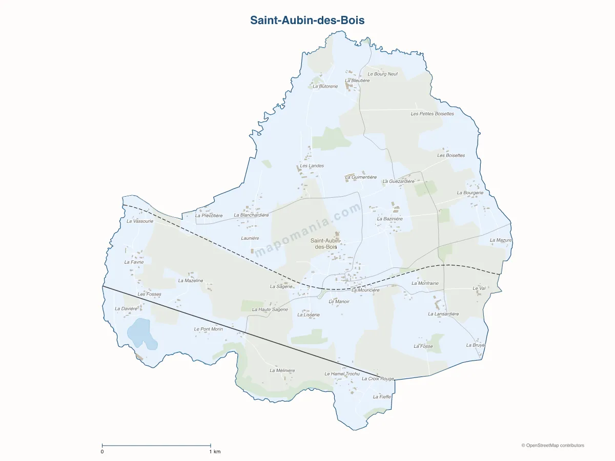Carte de Saint-Aubin-des-Bois à personnaliser