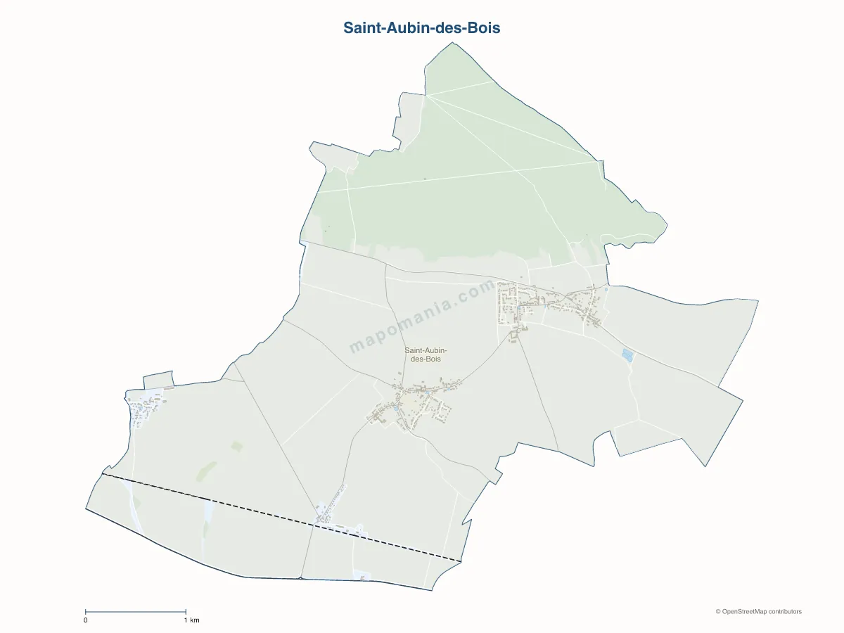 Carte de Saint-Aubin-des-Bois à personnaliser