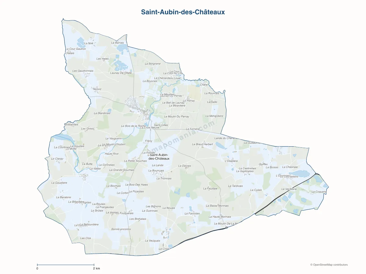 Carte de Saint-Aubin-des-Châteaux à personnaliser