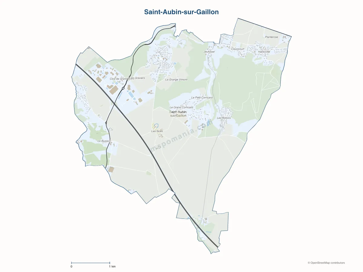 Carte de Saint-Aubin-sur-Gaillon à personnaliser