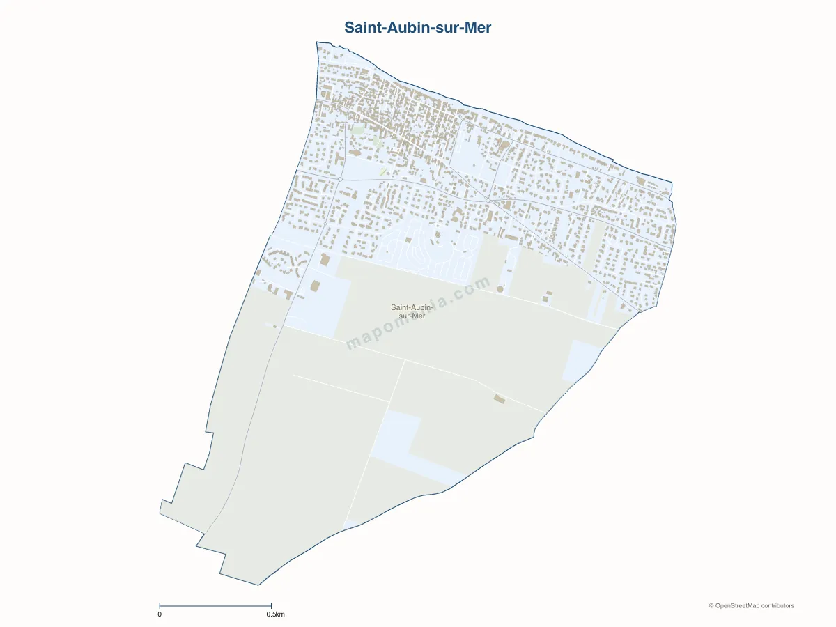 Carte de Saint-Aubin-sur-Mer à personnaliser