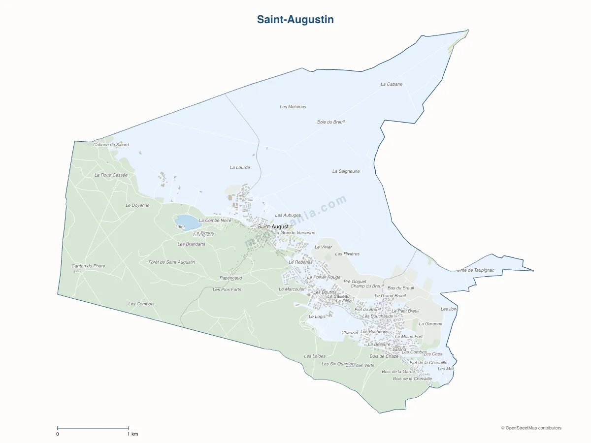 Carte de Saint-Augustin à personnaliser