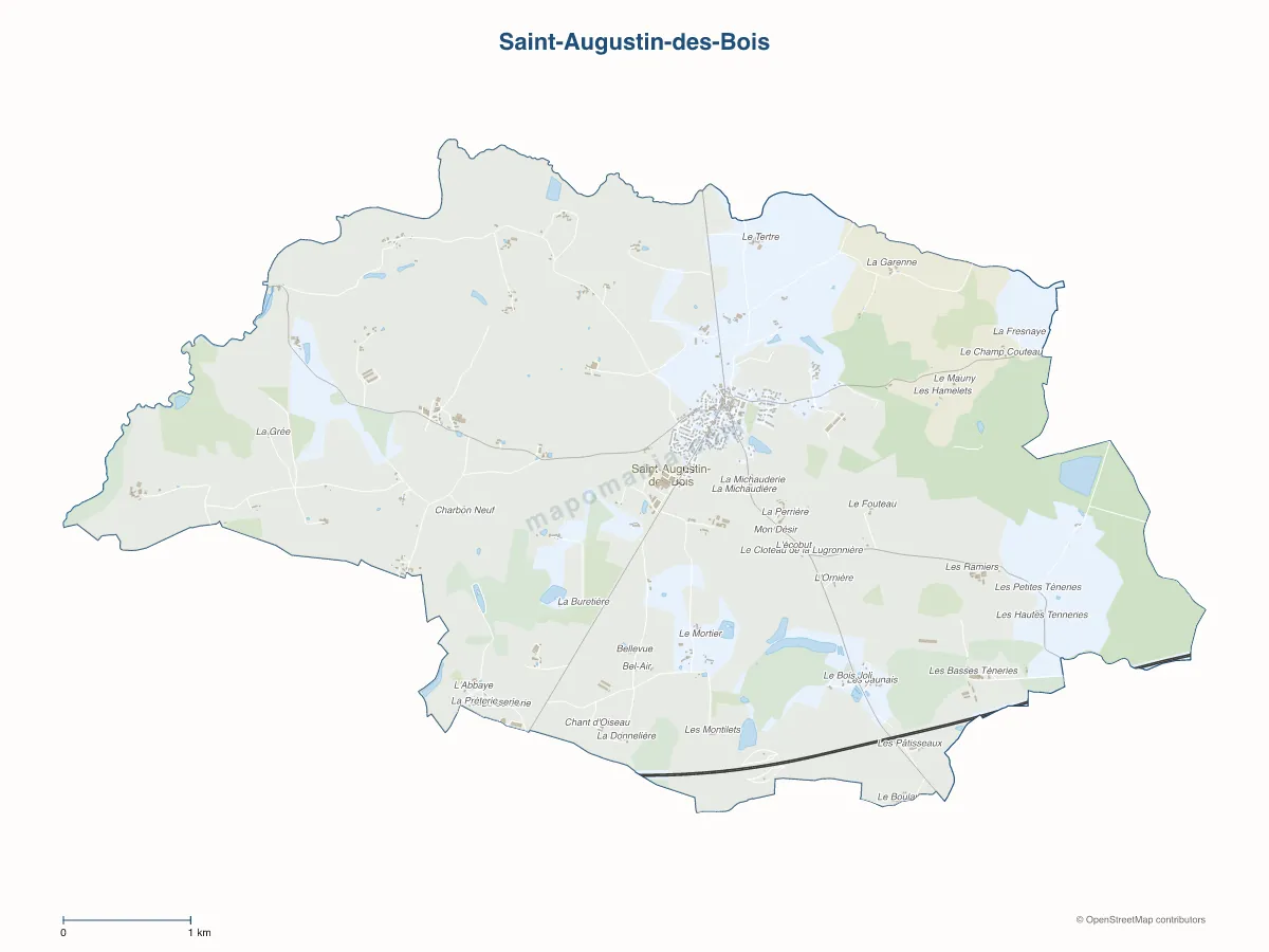 Carte de Saint-Augustin-des-Bois à personnaliser