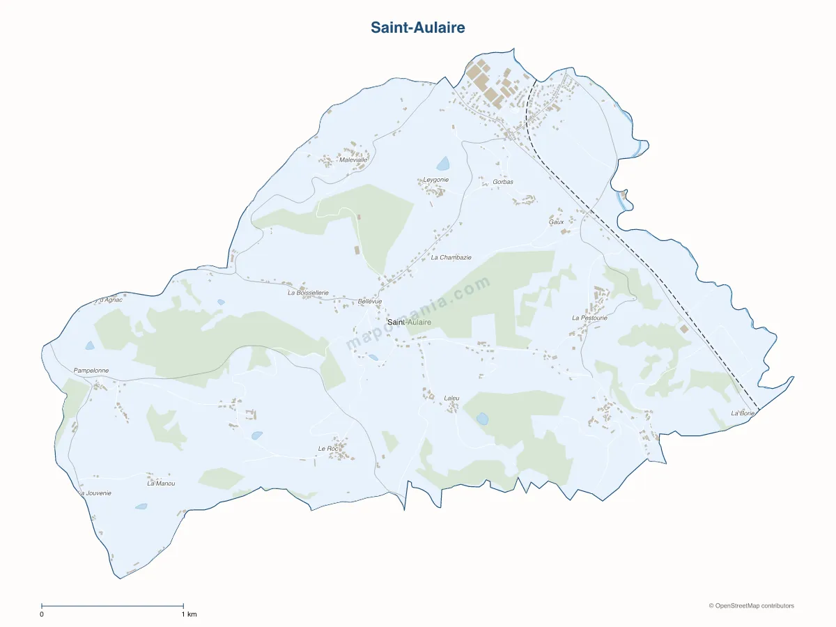 Carte de Saint-Aulaire à personnaliser