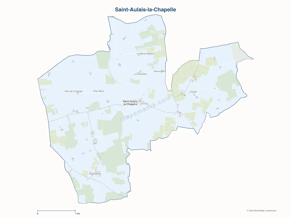 Carte de Saint-Aulais-la-Chapelle à personnaliser