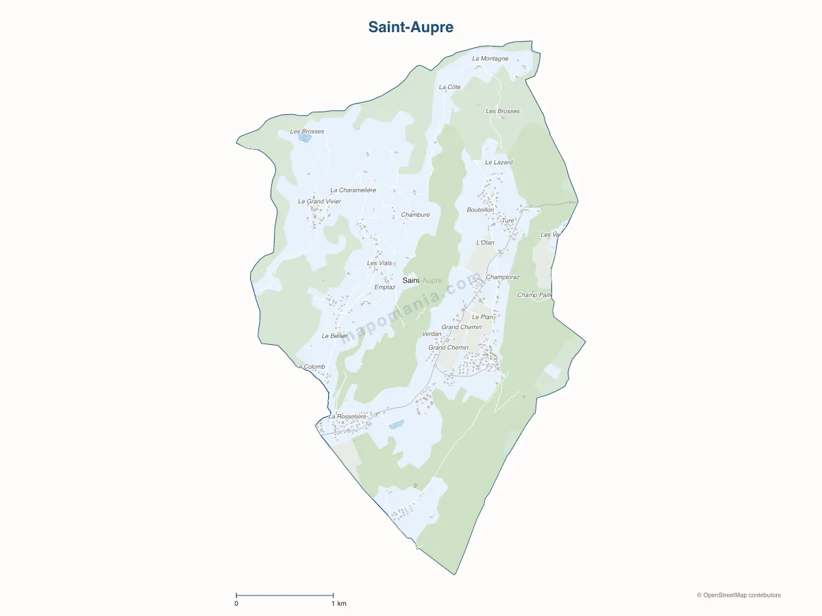 Carte de Saint-Aupre à personnaliser