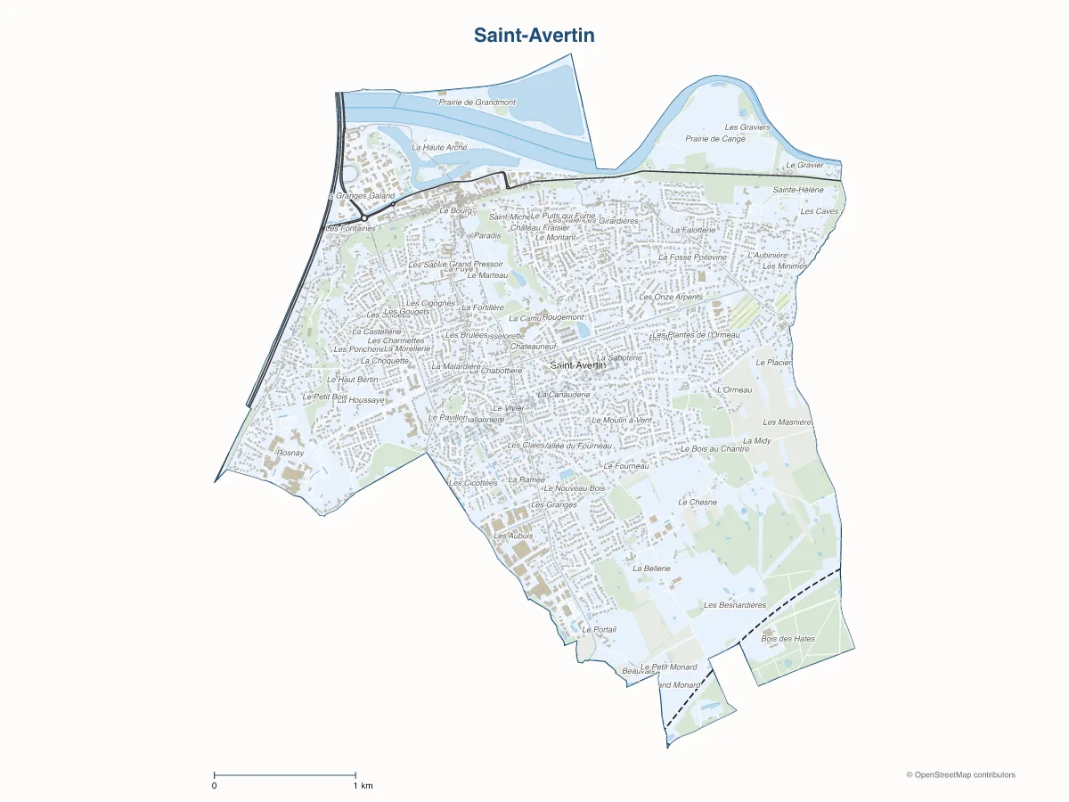 Carte de Saint-Avertin à personnaliser
