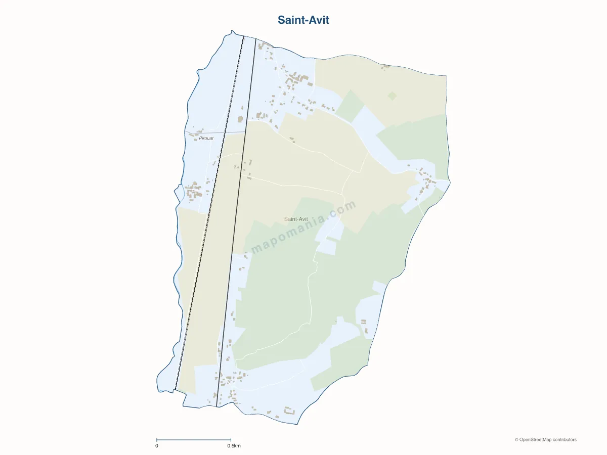 Carte de Saint-Avit à personnaliser