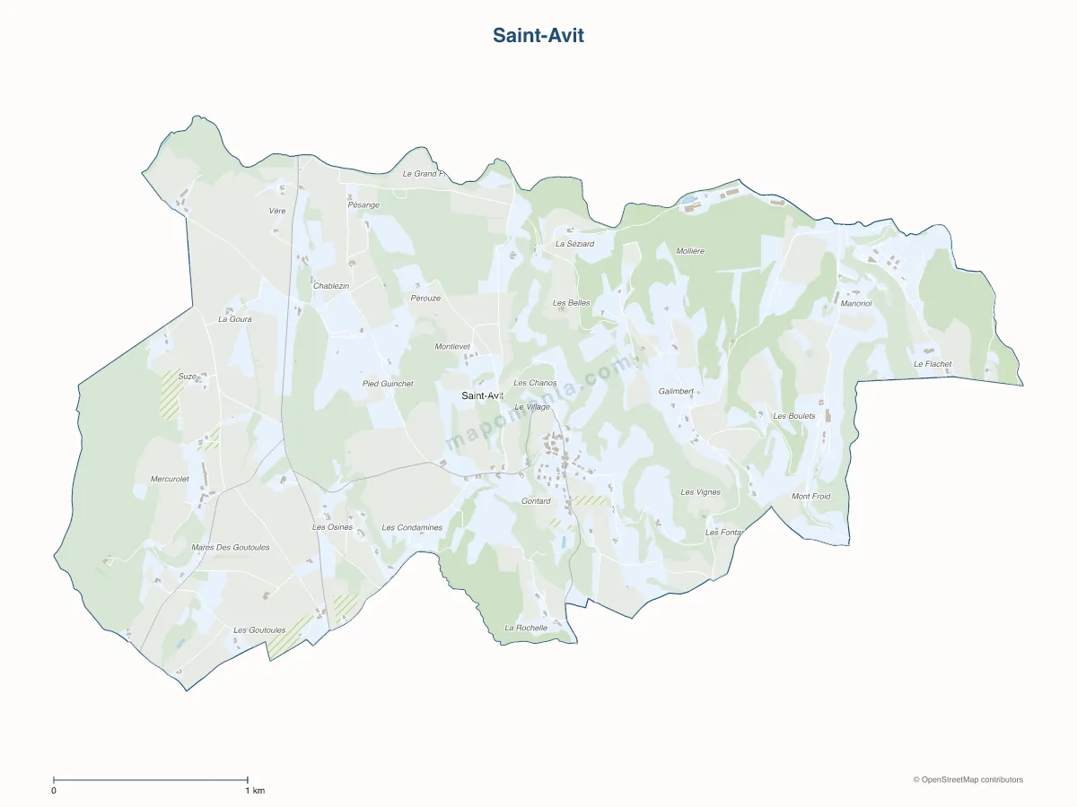 Carte de Saint-Avit à personnaliser