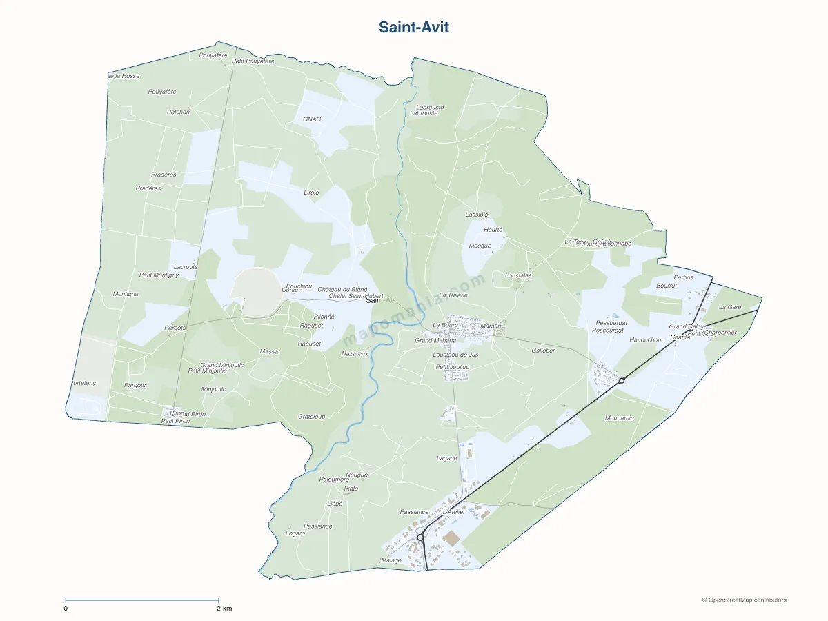 Carte de Saint-Avit à personnaliser