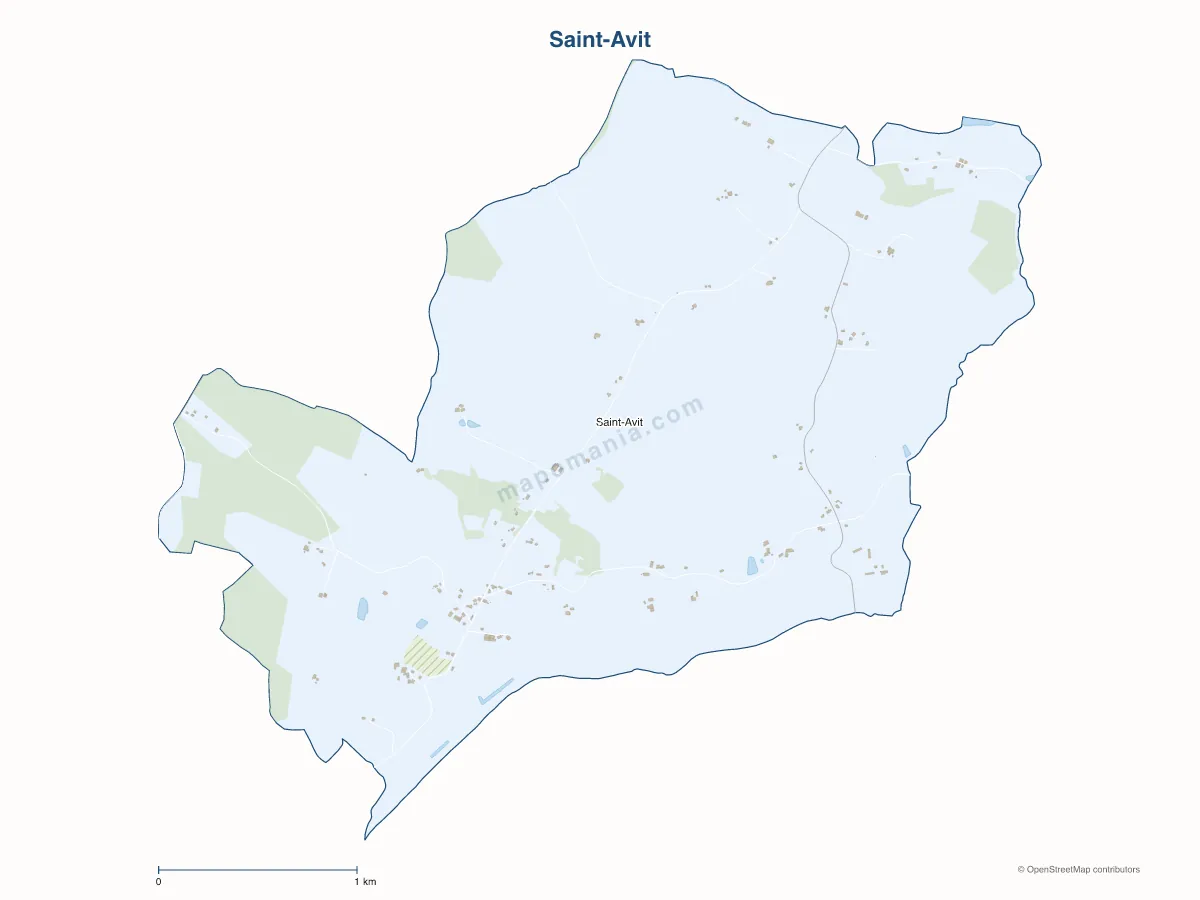 Carte de Saint-Avit à personnaliser