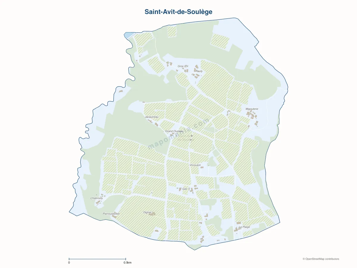 Carte de Saint-Avit-de-Soulège à personnaliser