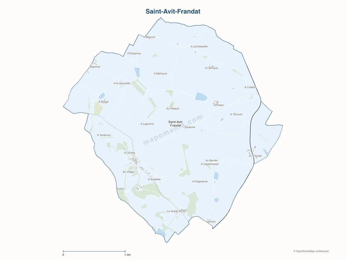 Carte de Saint-Avit-Frandat à personnaliser
