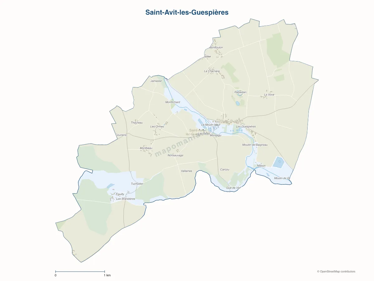 Carte de Saint-Avit-les-Guespières à personnaliser
