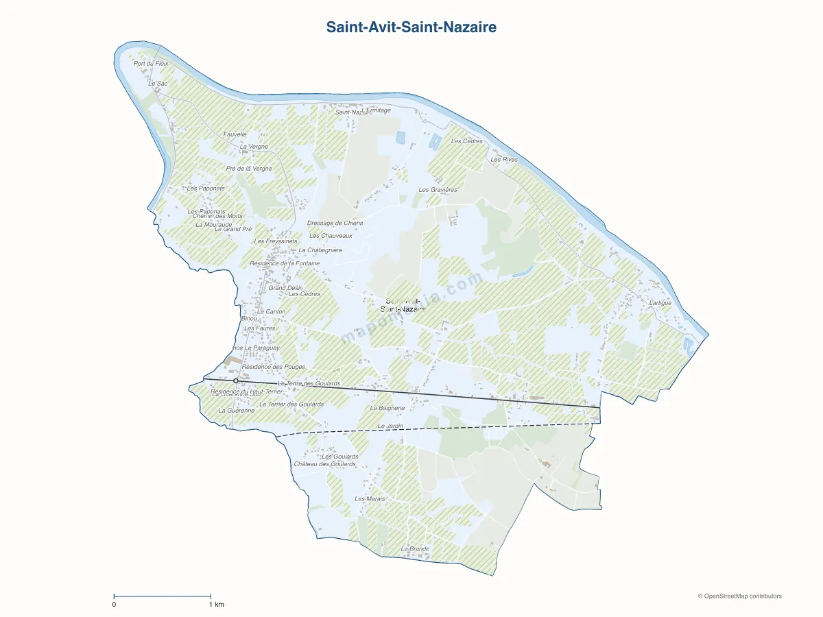 Carte de Saint-Avit-Saint-Nazaire à personnaliser