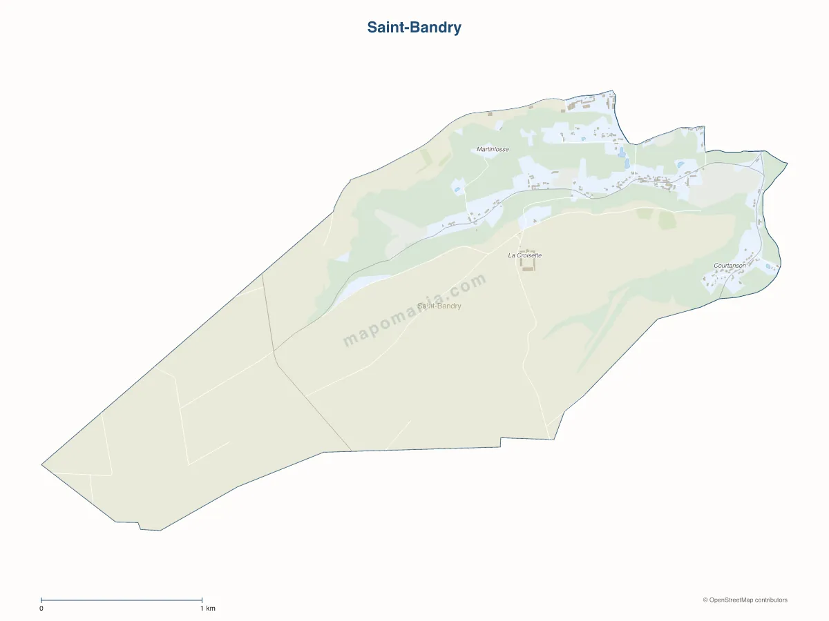 Carte de Saint-Bandry à personnaliser