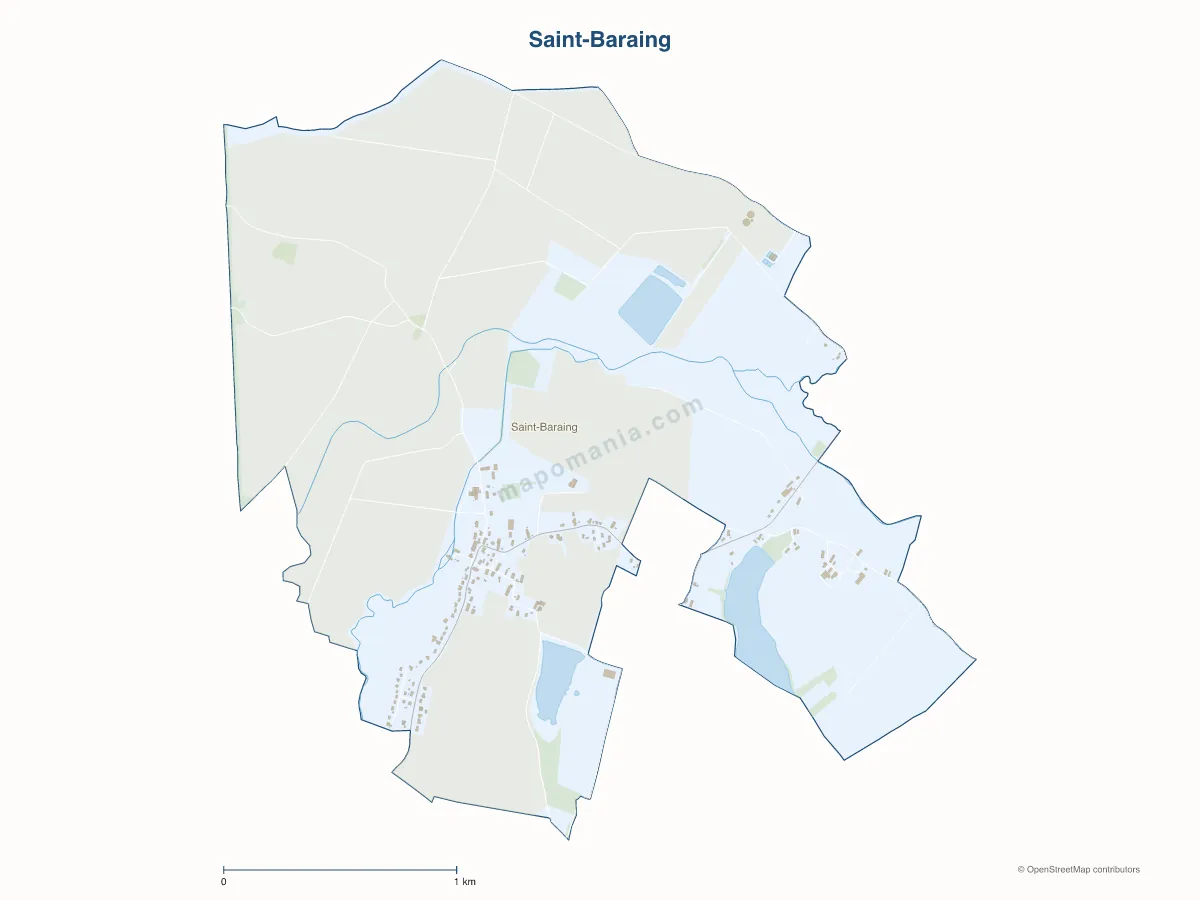 Carte de Saint-Baraing à personnaliser