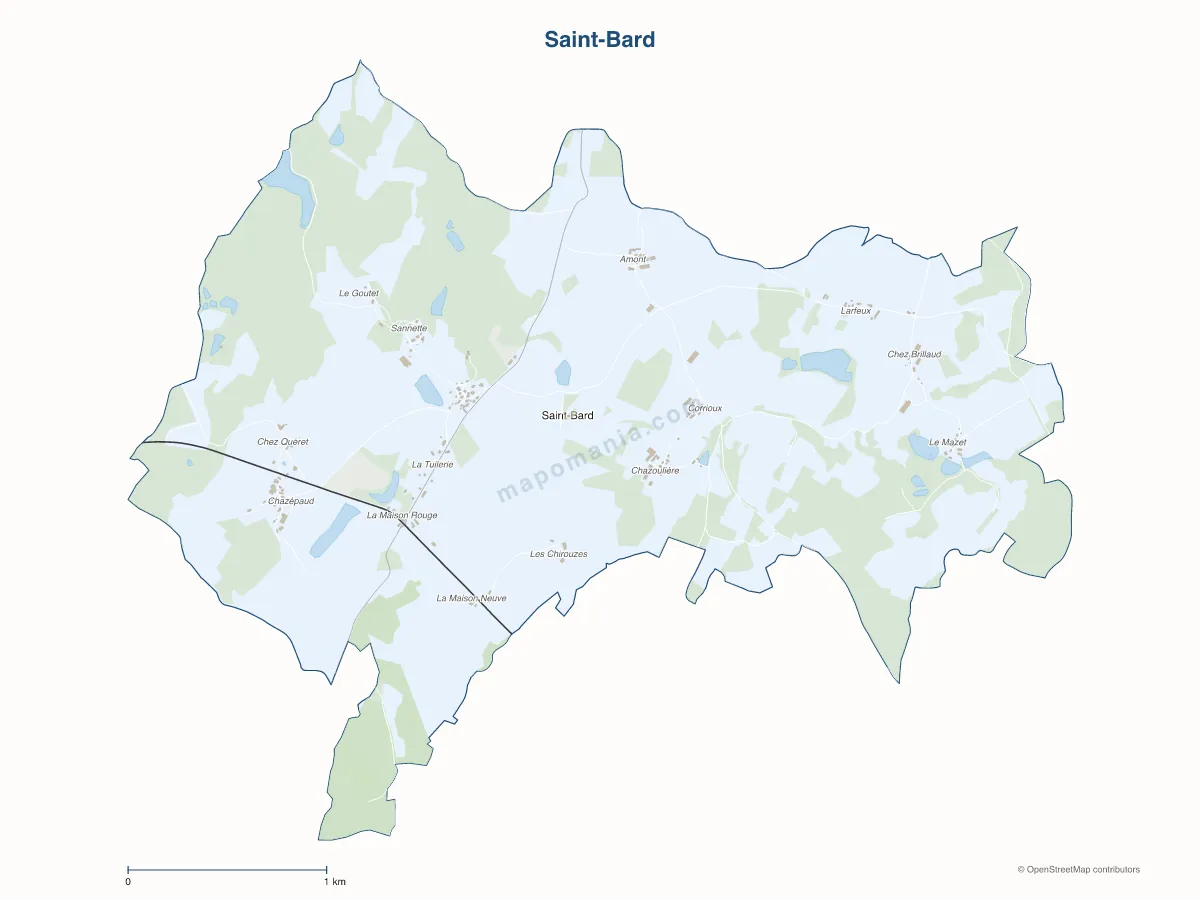 Carte de Saint-Bard à personnaliser
