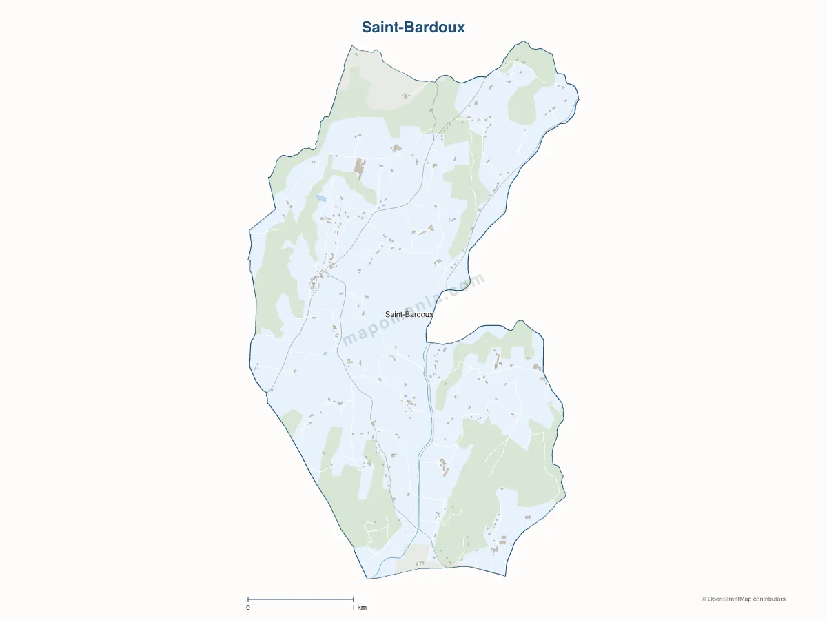Carte de Saint-Bardoux à personnaliser