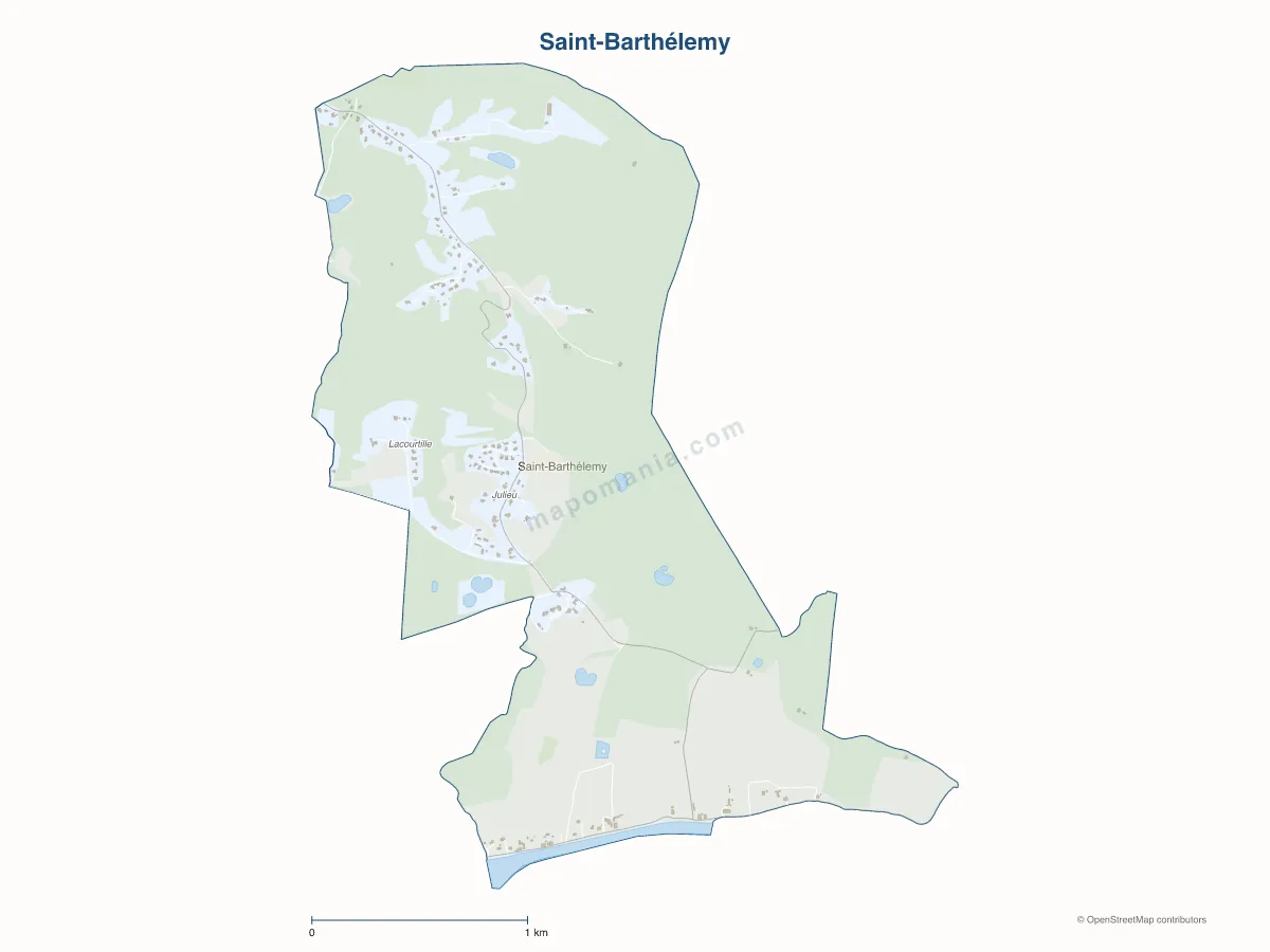 Carte de Saint-Barthélemy à personnaliser