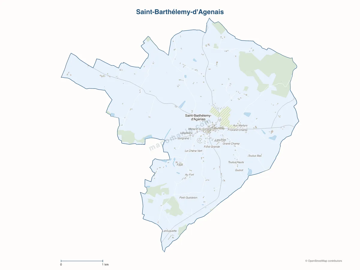 Carte de Saint-Barthélemy-d'Agenais à personnaliser