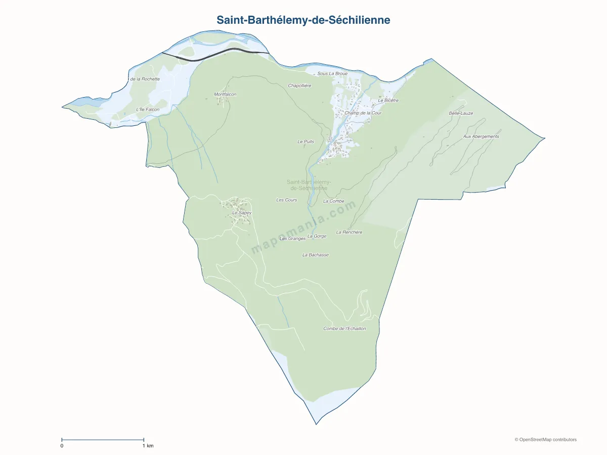 Carte de Saint-Barthélemy-de-Séchilienne à personnaliser