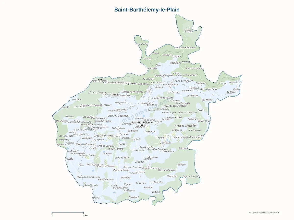 Carte de Saint-Barthélemy-le-Plain à personnaliser