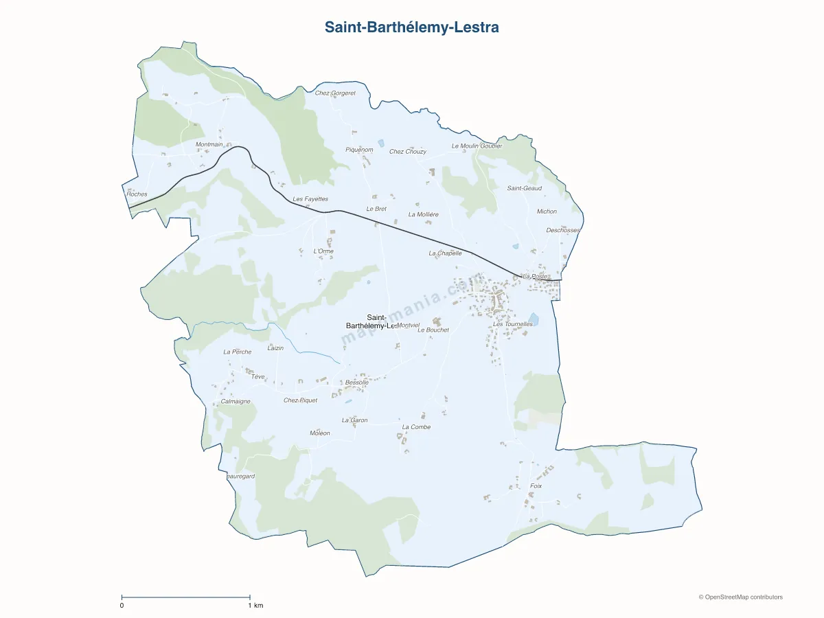 Carte de Saint-Barthélemy-Lestra à personnaliser