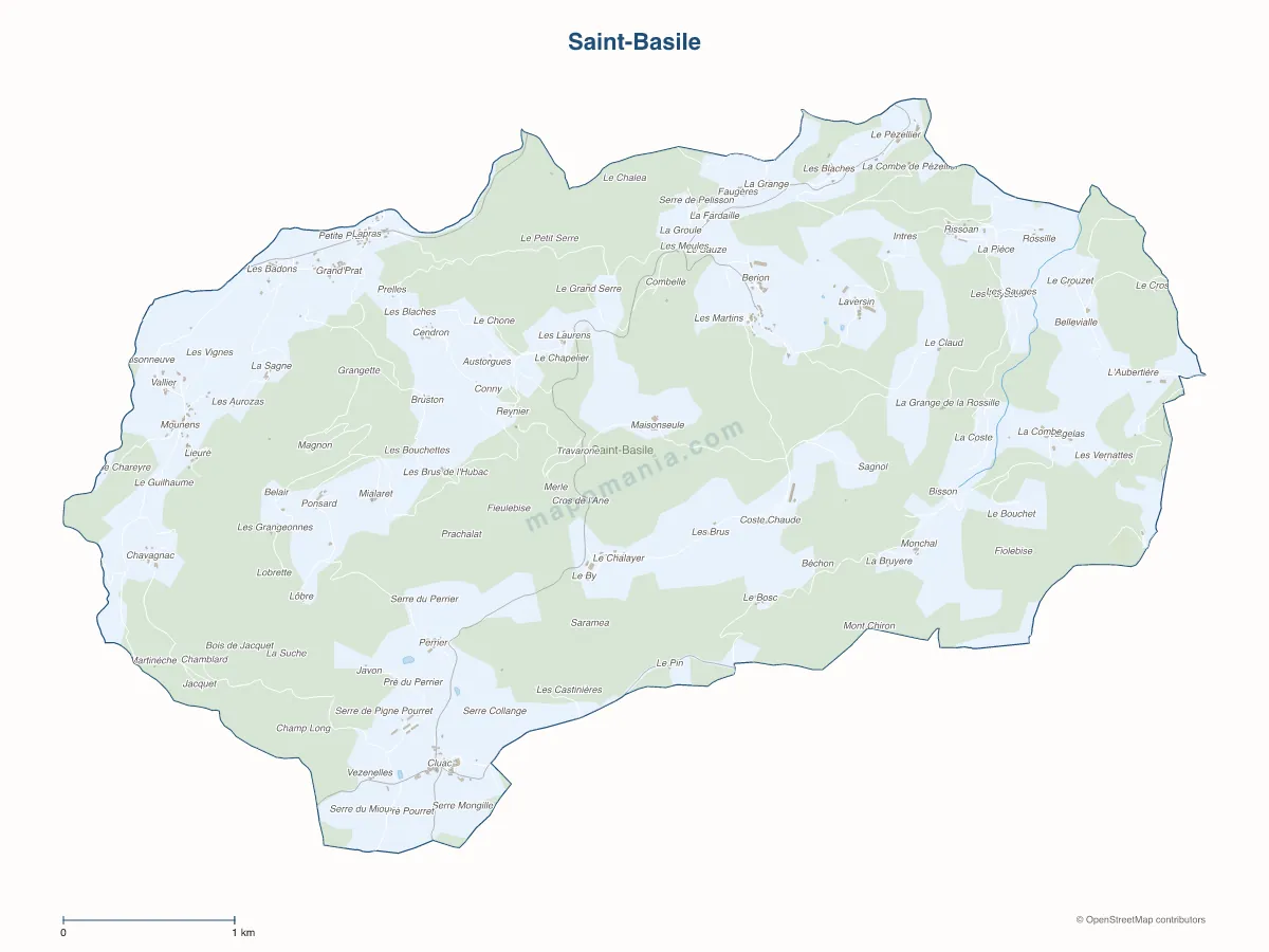 Carte de Saint-Basile à personnaliser