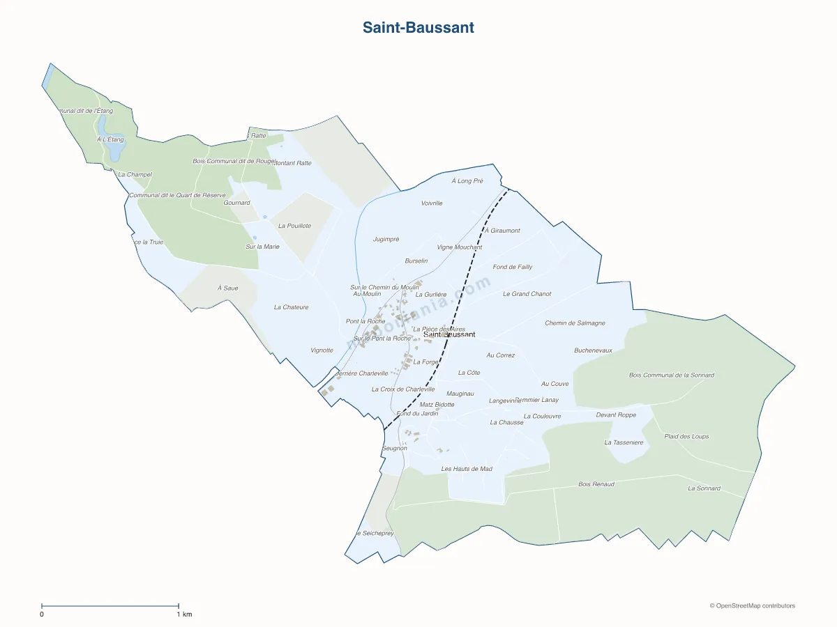 Carte de Saint-Baussant à personnaliser